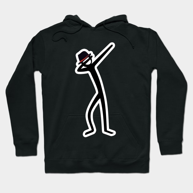 Dabbing Stick Figure - Gangster Hat Hoodie by EDDArt